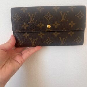 Louis Vuitton Monogram Canvas Brown & Gold Snap Wallet